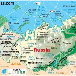 Russia and eurasian republics physical map